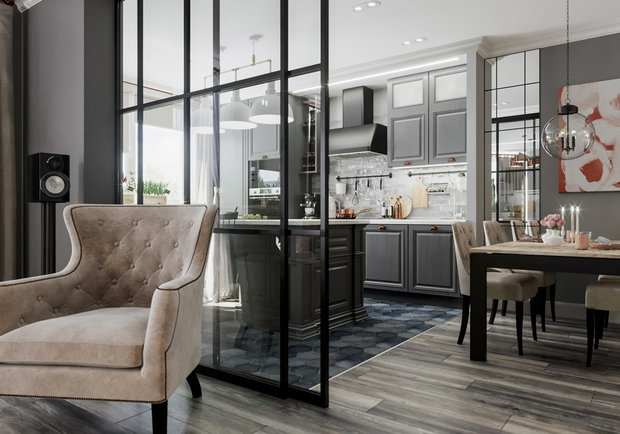 Фотография: Кухня и столовая в стиле Эклектика, Гид, студия Mango, Алена Тимонина, Андрей Тимонин, Светлана Удзилаури, Виктория Лазарева, Студия 20:18 – фото на INMYROOM