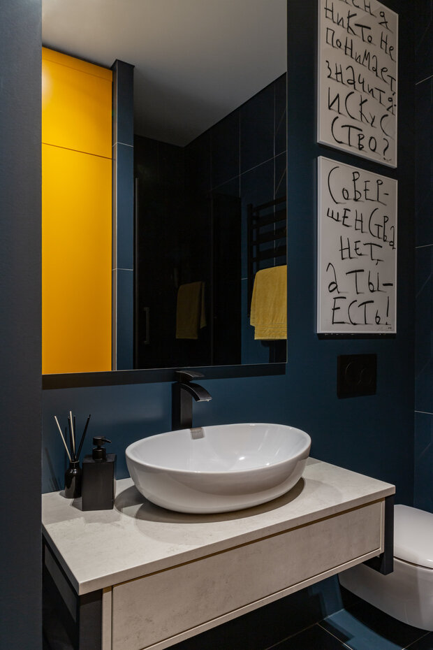 Фотография: Ванная в стиле Лофт, Современный, Эклектика, Квартира, Проект дня, Москва, 4 и больше, Более 90 метров, Монолитно-кирпичный, Анастасия Федоровская – фото на INMYROOM