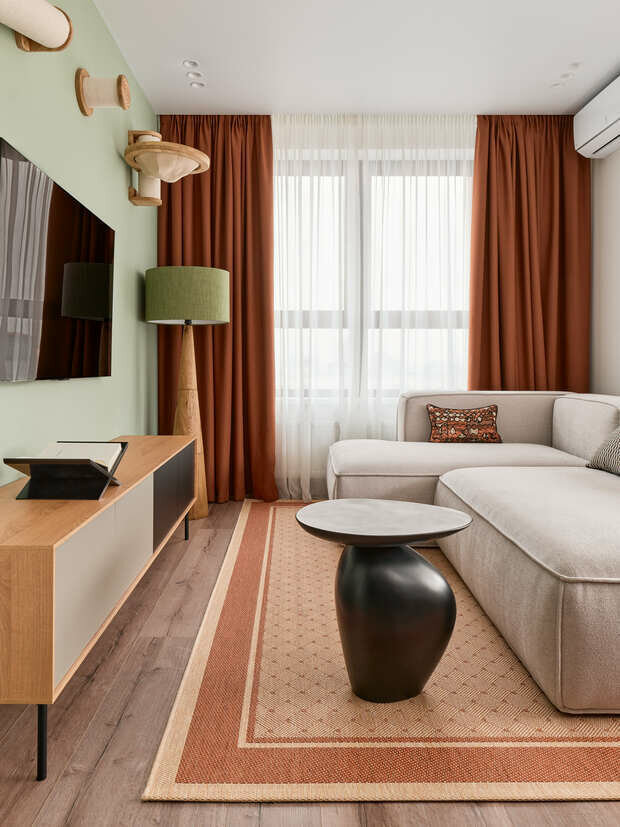 Фотография: Гостиная в стиле Современный, Квартира, Проект дня, Екатеринбург, 2 комнаты, 40-60 метров, Валентина Ивлева – фото на INMYROOM