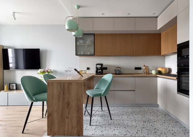 Фотография: Кухня и столовая в стиле Современный, Квартира, Проект недели, Санкт-Петербург, 3 комнаты, 60-90 метров, SnetDesign, Екатерина Безъязычная – фото на INMYROOM
