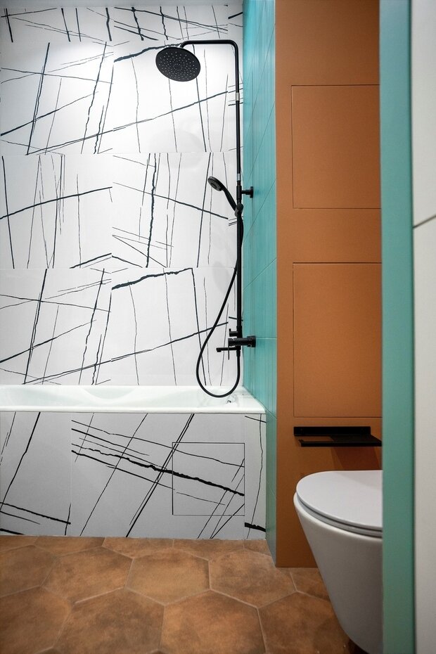 Фотография: Ванная в стиле Современный, Минимализм, Квартира, Проект недели, Москва, Монолитный дом, 2 комнаты, 40-60 метров, Марина Членова – фото на INMYROOM