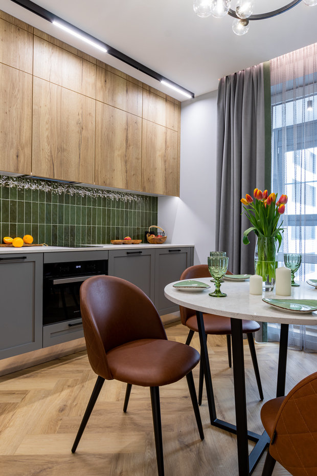 Фотография: Кухня и столовая в стиле Современный, Квартира, Проект недели, Санкт-Петербург, 2 комнаты, 40-60 метров, Дарина Ермак – фото на INMYROOM