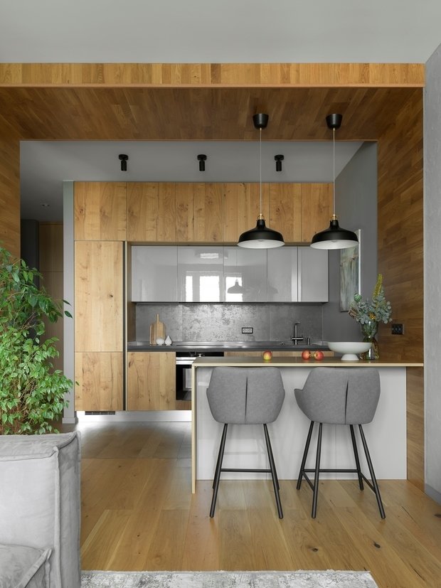 Фотография: Кухня и столовая в стиле Современный, Минимализм, Квартира, Проект недели, Москва, 2 комнаты, 40-60 метров, 60-90 метров, Ксения Елисеева – фото на INMYROOM