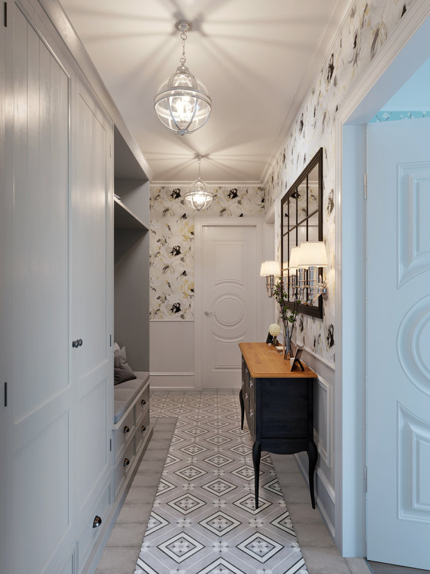 Фотография: Прихожая в стиле Прованс и Кантри, Классический, Квартира, Проект недели, Москва, Юлия Чернова, Сталинка, 2 комнаты, 40-60 метров – фото на INMYROOM