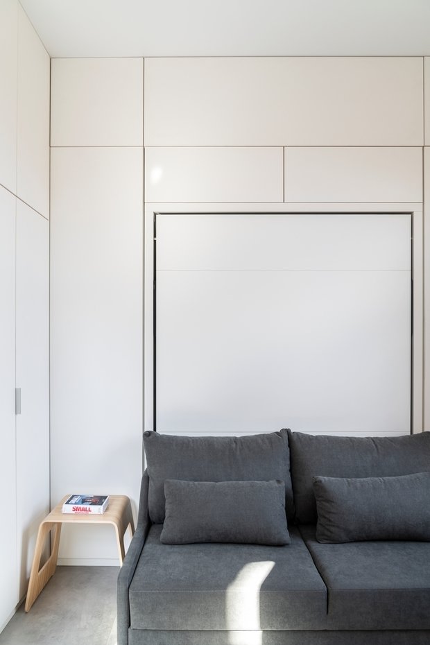 Фотография: Гостиная в стиле Минимализм, Малогабаритная квартира, Квартира, Студия, Проект недели, Москва, до 40 метров, Марина Пахомова – фото на INMYROOM