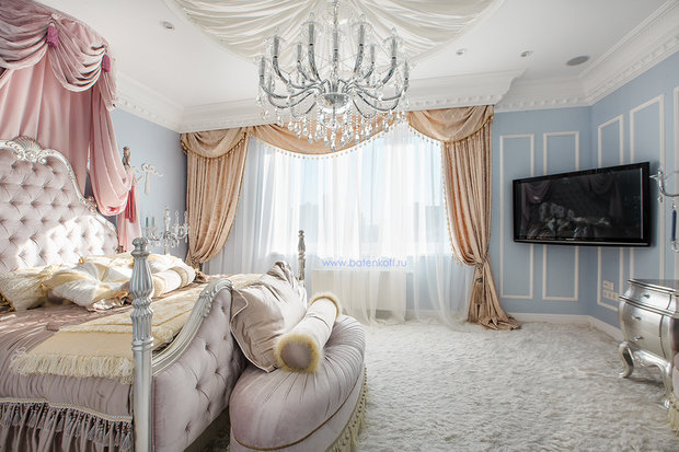 Фото из портфолио Фото реализованной спальни в квартире по проекту от Батенькофф классика – фотографии дизайна интерьеров на InMyRoom.ru