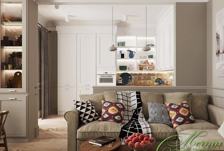 Дыхание ХХ века: кухня-гостиная