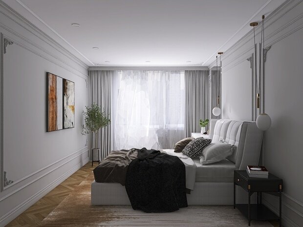 Фото из портфолио Спальня неоклассика – фотографии дизайна интерьеров на INMYROOM