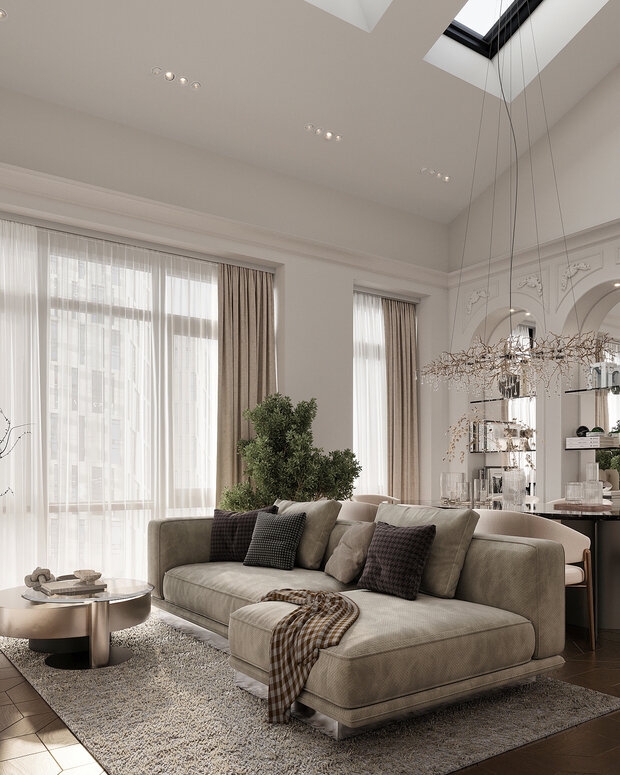 Фото из портфолио Дизайн интерьера квартиры в ЖК «Alpen (Альпен)» в стиле современная классика – фотографии дизайна интерьеров на INMYROOM