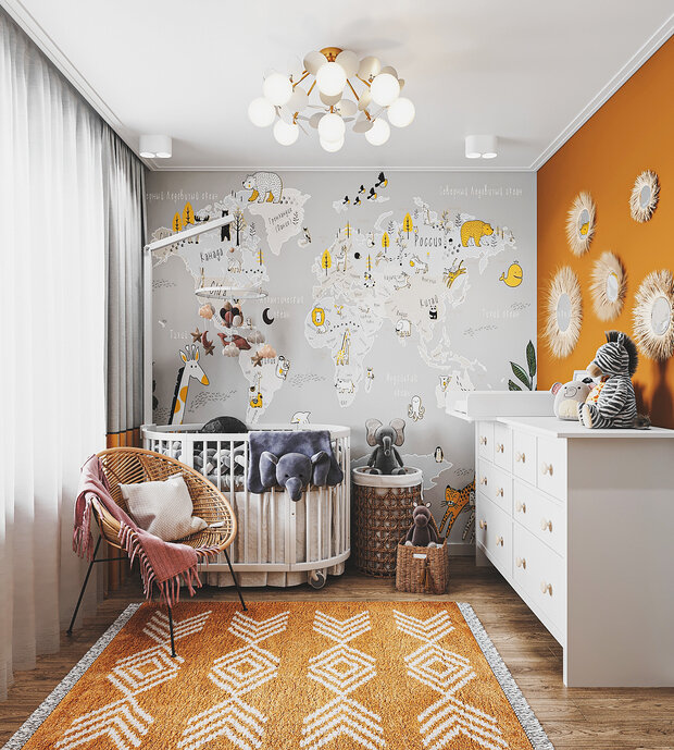 Фотография: Детская в стиле Скандинавский, Современный, Эклектика, Бохо, Квартира, Проект недели, Москва, 3 комнаты, 60-90 метров, KSInteriors – фото на INMYROOM