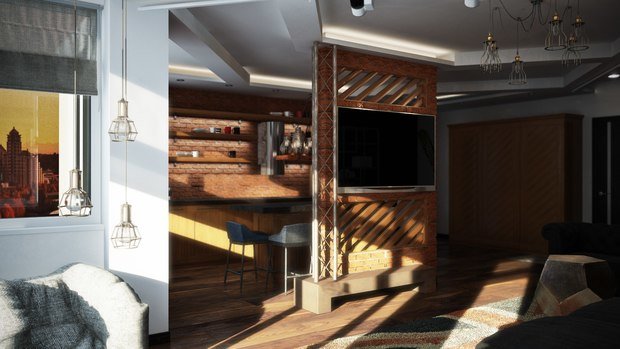 Фото из портфолио Квартира в стиле лофт, 70 м2 – фотографии дизайна интерьеров на INMYROOM