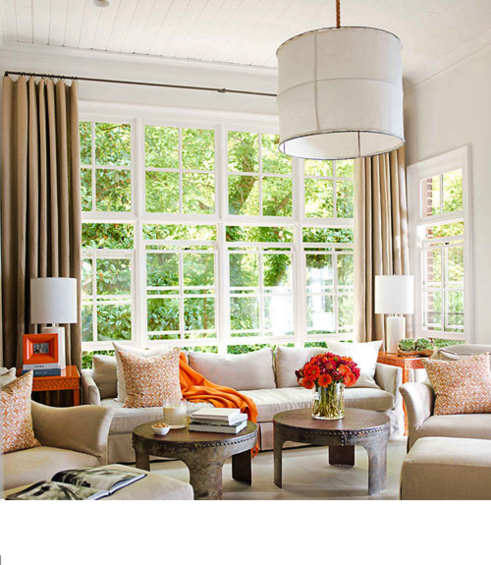 Фотография: Гостиная в стиле Восточный, Дом, Цвет в интерьере, Дома и квартиры, Оранжевый – фото на INMYROOM