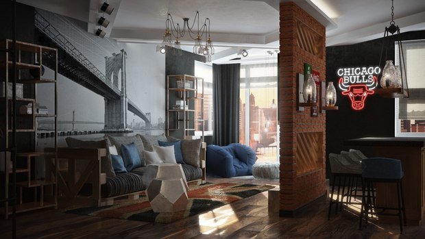 Фото из портфолио Квартира в стиле лофт, 70 м2 – фотографии дизайна интерьеров на INMYROOM