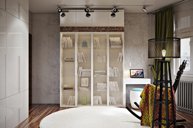 Фотография: Кабинет в стиле Лофт, Минимализм, Современный, Квартира, Проект недели, Московская область, П-44, Панельный дом, Переделкино Ближнее, Cultura-дизайн, 3 комнаты, 60-90 метров – фото на INMYROOM