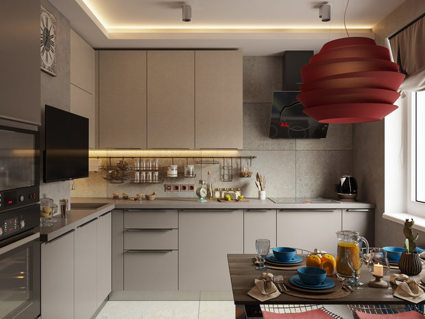 Фотография: Кухня и столовая в стиле Лофт, Квартира, Проект недели, Москва, Панельный дом, П-3, 3 комнаты, 60-90 метров, Алена Горская – фото на INMYROOM