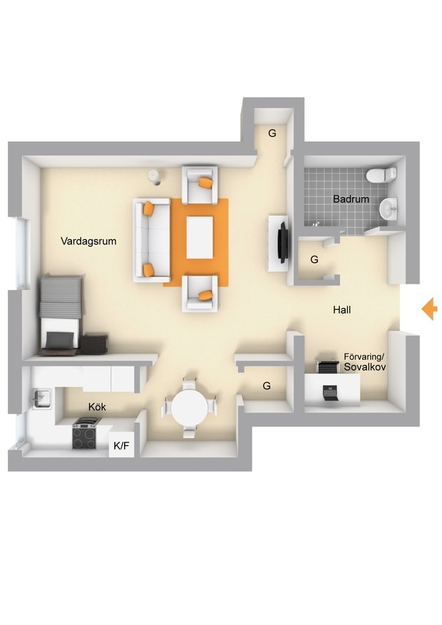 Фото из портфолио Folkungagatan 128, Södermalm,  Sofia – фотографии дизайна интерьеров на INMYROOM