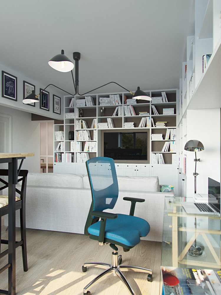 Фотография: Гостиная в стиле Скандинавский, Квартира, Проект недели, Москва, Никита Зуб, Блочный дом, 3 комнаты, Дизайн-студия «Цуккини», 60-90 метров – фото на INMYROOM