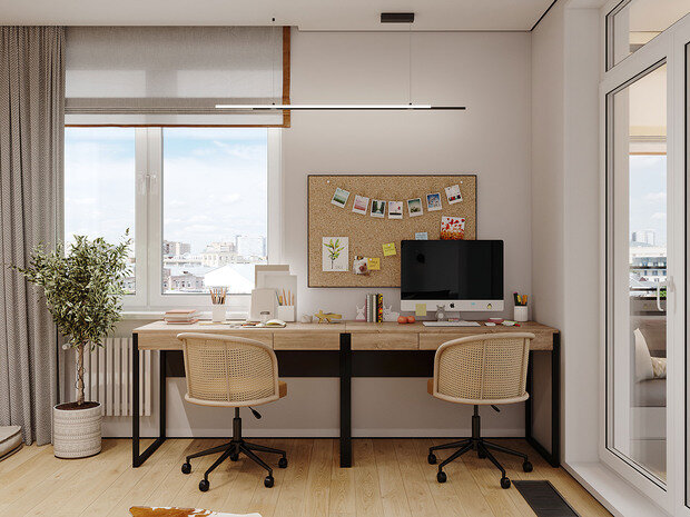 Фотография: Кабинет в стиле Скандинавский, Современный, Эклектика, Прихожая, Квартира, Проект дня, Санкт-Петербург, Юлия Чернова, 4 и больше, 60-90 метров – фото на INMYROOM