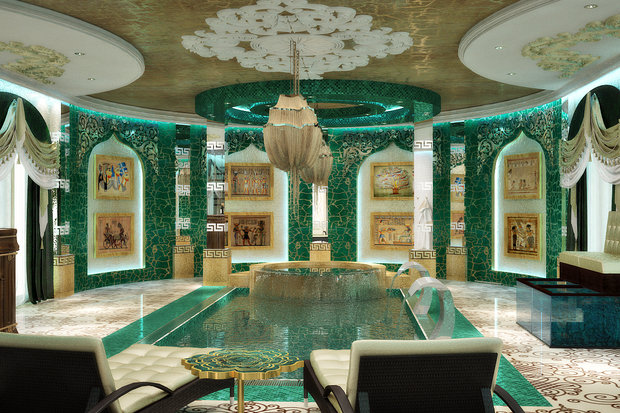 Фото из портфолио Комната с бассейном в восточном стиле - 3D визуализация – фотографии дизайна интерьеров на INMYROOM