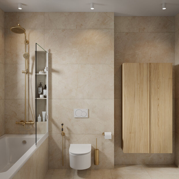 Фотография: Ванная в стиле Современный, Минимализм, Дом, Проект недели, Эко, Дом и дача, 3 комнаты, Более 90 метров, Башкортостан, Юлия Сафина – фото на INMYROOM