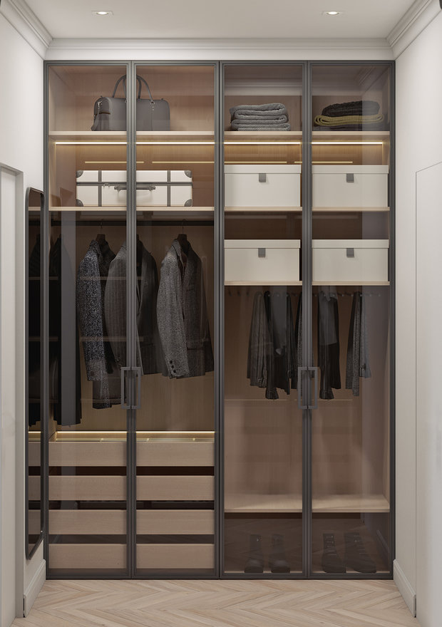 Фотография: Гардеробная в стиле Современный, Квартира, Проект недели, Москва, 4 и больше, Более 90 метров, Диана Бганова – фото на INMYROOM