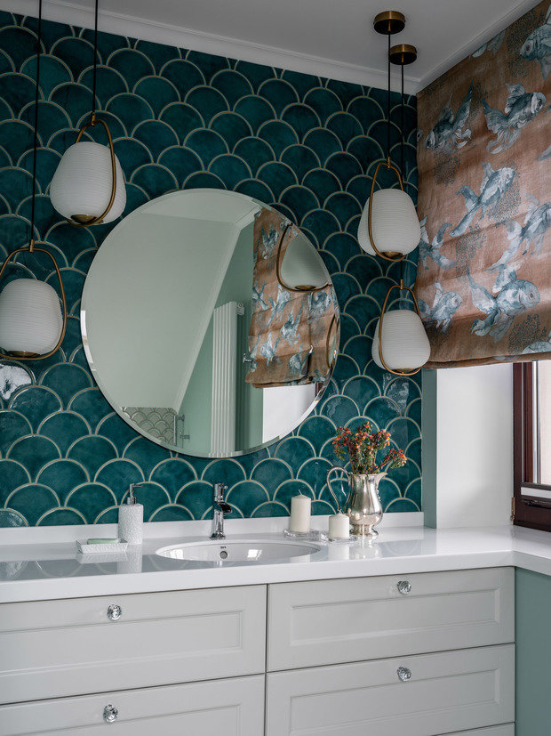 Фотография: Ванная в стиле Прованс и Кантри, Классический, Эклектика, Дом, Проект недели, Дом и дача, Московская область, Татьяна Безверхая, 4 и больше, Более 90 метров, TB Design – фото на INMYROOM