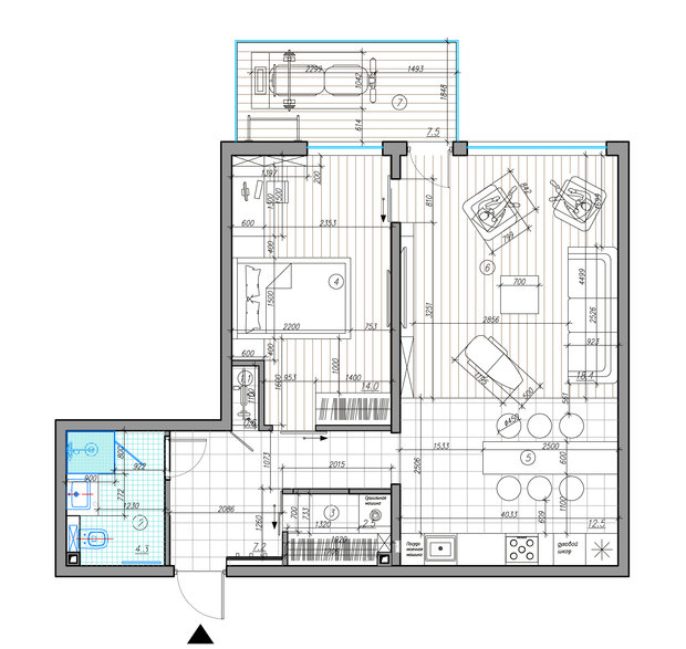 Фото из портфолио Двухкомнатная квартира в жилом комплексе Ориенталь в Санкт-Петербурге. – фотографии дизайна интерьеров на INMYROOM