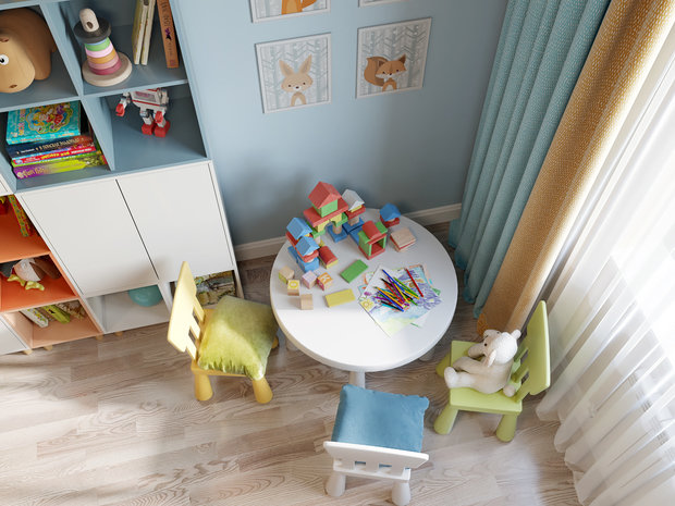 Интерьер детской в скандинавском стиле с элементами современного дизайна