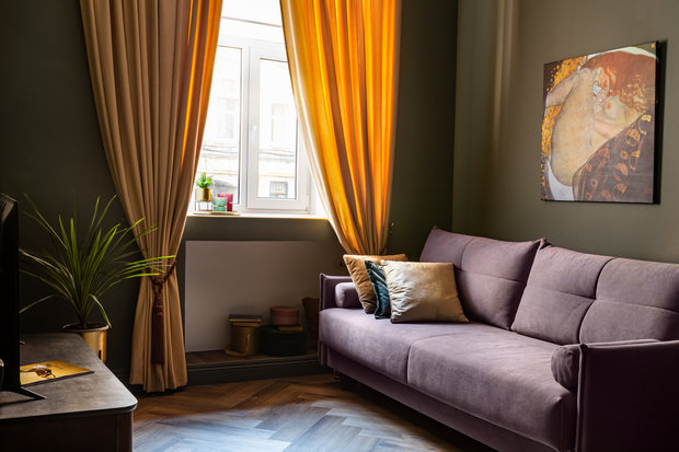 Фотография: Гостиная в стиле Современный, Эклектика, Квартира, Проект недели, Санкт-Петербург, 2 комнаты, 40-60 метров, Наталья Березина – фото на INMYROOM