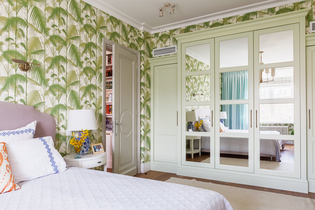 Фотография: Спальня в стиле Эко, Эклектика, Квартира, Проект недели, Москва, Сталинка, 3 комнаты, 60-90 метров, Ольга Зарецких – фото на INMYROOM