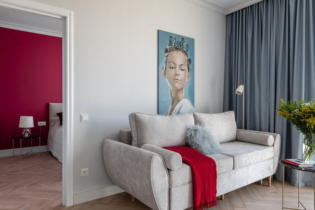 Фотография: Гостиная в стиле Современный, Квартира, Проект недели, Москва, 1 комната, 40-60 метров, Александра Доценко – фото на INMYROOM