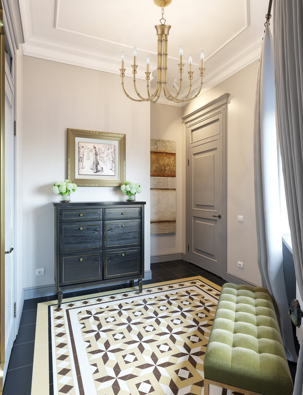 Фотография: Прихожая в стиле Классический, Современный, Эклектика, Квартира, Проект недели, Москва, Светлана Старцева, Кирпичный дом, 2 комнаты, 40-60 метров – фото на INMYROOM