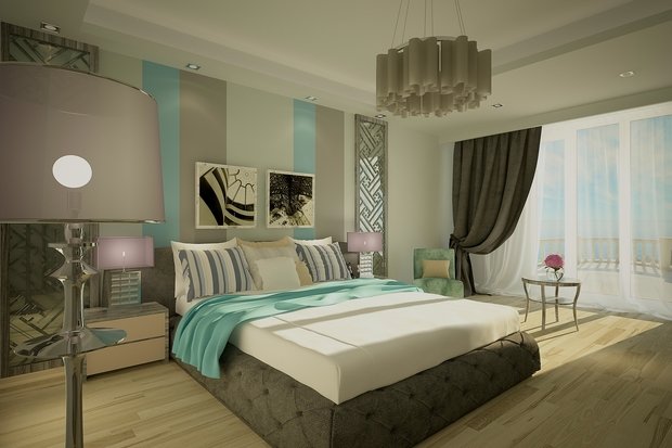 Фото из портфолио Лазурная спальня – фотографии дизайна интерьеров на INMYROOM