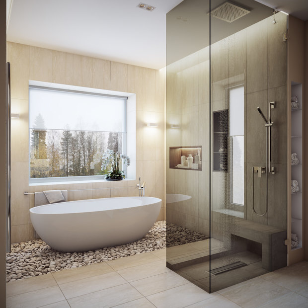 Фото из портфолио Ванная в КП Петровские аллеи – фотографии дизайна интерьеров на INMYROOM