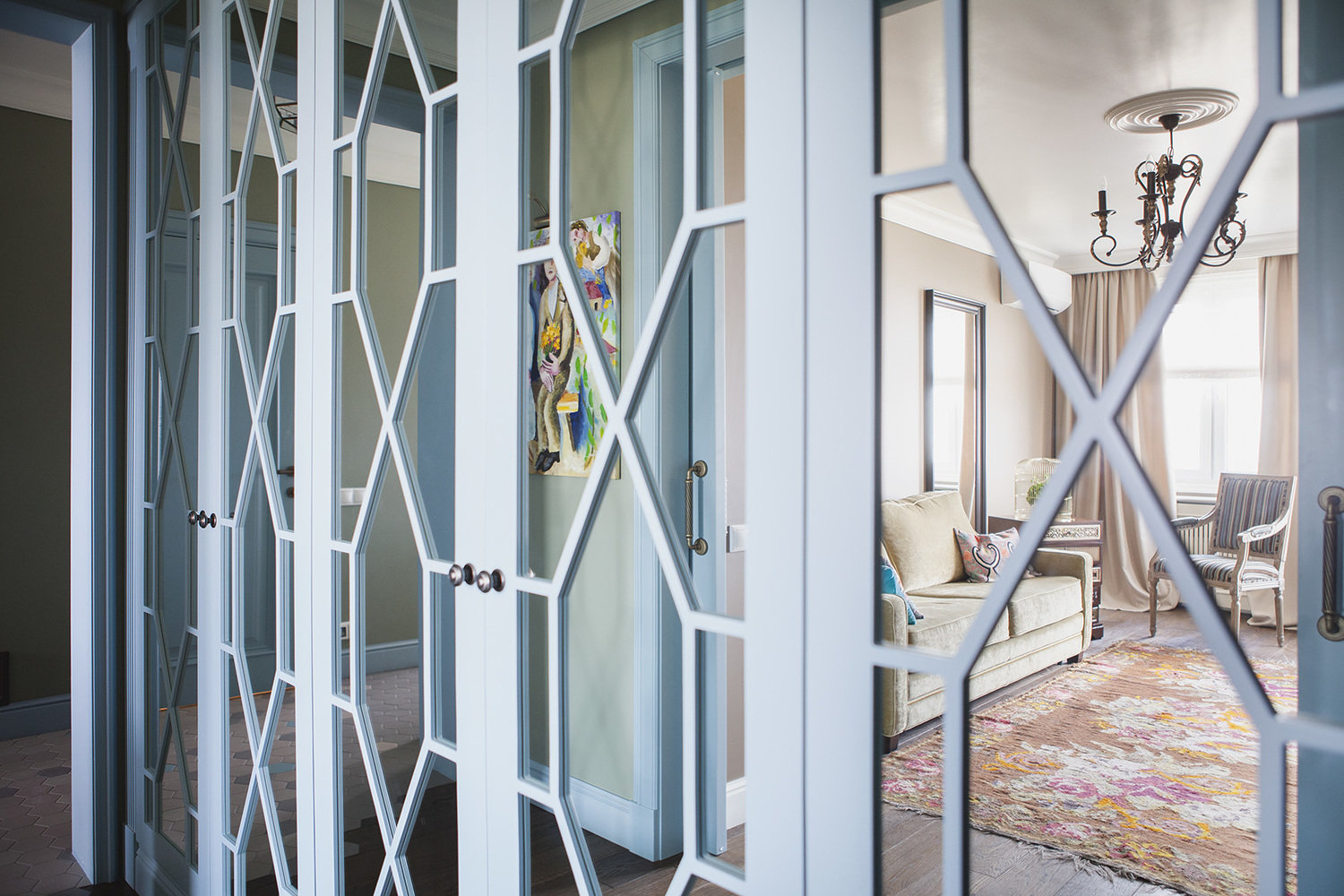 Фотография: Гостиная в стиле Прованс и Кантри, Современный, Квартира, Проект недели, Панельный дом, Путилково, 2 комнаты, 60-90 метров, КОПЭ-Парус, Наталья Комова – фото на INMYROOM