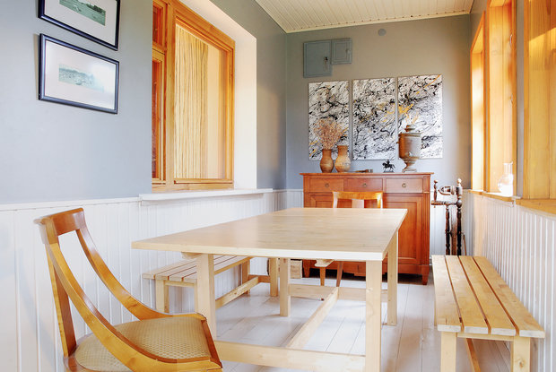 Фотография: Кухня и столовая в стиле Прованс и Кантри, Дом, Проект недели, Дача, Галина Юрьева, Дом и дача, Рязанская область, кухня-гостиная дизайн, дом из беноблоков – фото на INMYROOM
