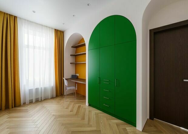 Фотография: Кабинет в стиле Современный, Эклектика, Квартира, Проект дня, Воронеж, 3 комнаты, Более 90 метров, Олеся Логунова, Мария Хохлова – фото на INMYROOM