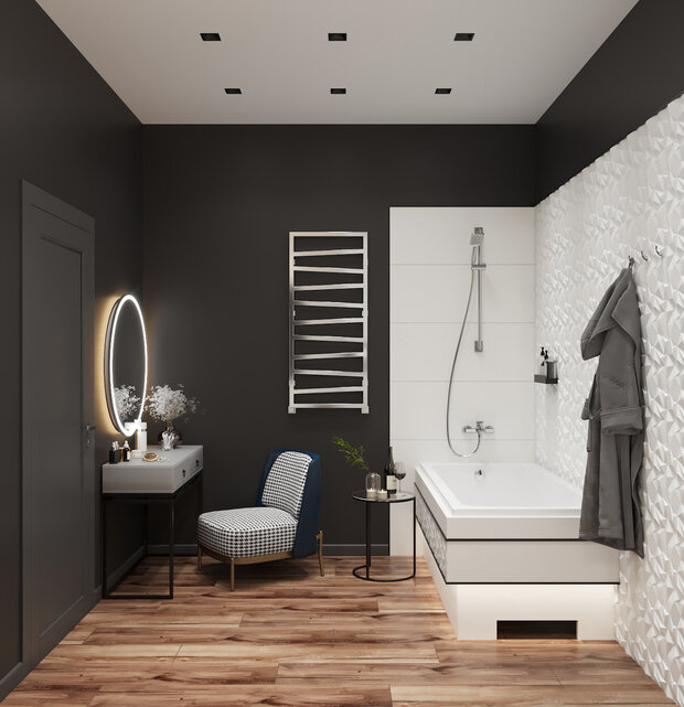 Визуализация интерьера ванной комнаты в стиле современный