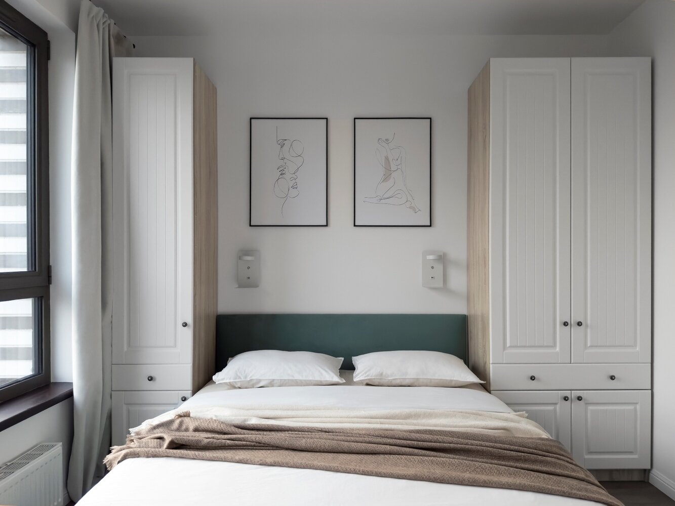 Фотография: Спальня в стиле Современный, Малогабаритная квартира, Квартира, Минимализм, Проект недели, Москва, Монолитный дом, 2 комнаты, до 40 метров, Елена Бунак – фото на INMYROOM Фотография: Спальня в стиле Современный, Малогабаритная квартира, Квартира, Минимализм, Проект недели, Москва, Монолитный дом, 2 комнаты, до 40 метров, Елена Бунак – фото на INMYROOM