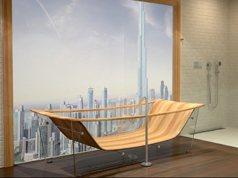 Фотография: Ванная в стиле Лофт, Современный, Интерьер комнат, Подсветка, Ванна – фото на INMYROOM