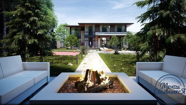 Фото из портфолио Современный двухэтажный дом с панорамными окнами – фотографии дизайна интерьеров на INMYROOM