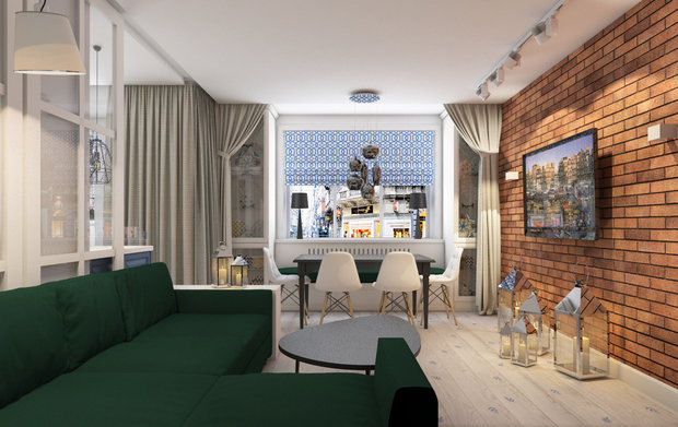 Фото из портфолио Riverside. Квартира в стиле фьюжн – фотографии дизайна интерьеров на INMYROOM