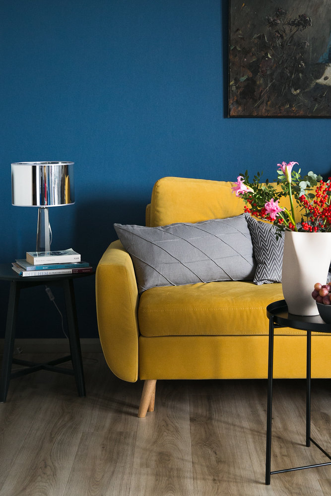 Фотография: Гостиная в стиле Скандинавский, Современный, Квартира, Проект недели, Санкт-Петербург, Панельный дом, 2 комнаты, 40-60 метров, Анастасия Заркуа – фото на INMYROOM