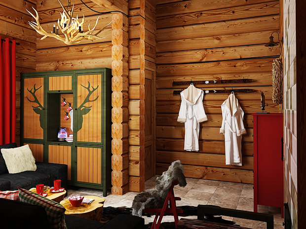 Фото из портфолио Баня в стиле  шале – фотографии дизайна интерьеров на INMYROOM