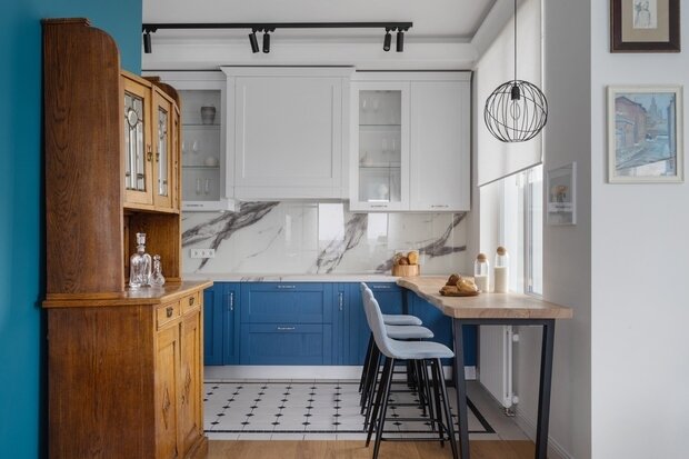 Фотография: Кухня и столовая в стиле Современный, Эклектика, Квартира, Проект недели, Москва, Монолитный дом, 3 комнаты, 60-90 метров, Варвара Филатова – фото на INMYROOM