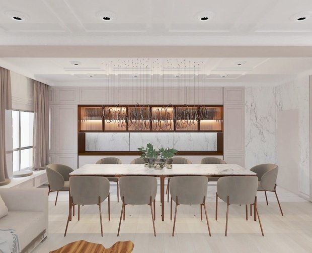 Фото из портфолио проект 3-х комнатной квартиры в современном классическом стиле, жк особняк, г. Ижевск – фотографии дизайна интерьеров на INMYROOM