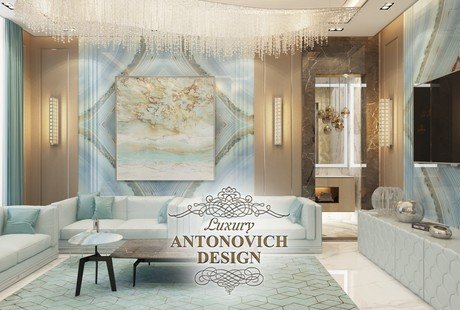 Оникс в интерьере современной гостиной