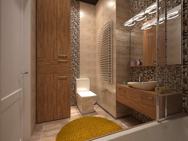 Фотография: Ванная в стиле Лофт, Квартира, Дома и квартиры, Перепланировка, Москва, Стена, Перегородки – фото на INMYROOM