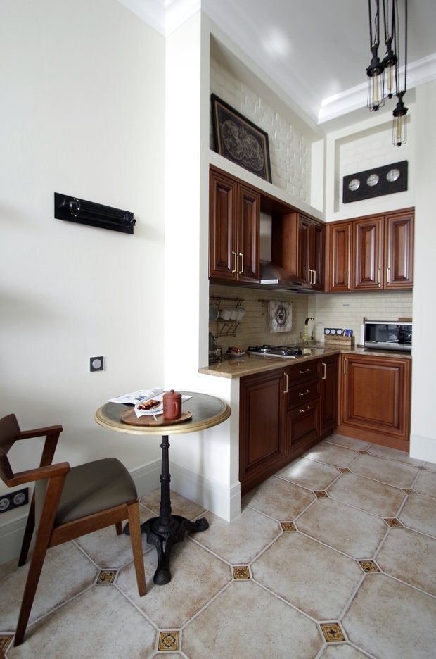 Фотография: Кухня и столовая в стиле Лофт, Эклектика, Малогабаритная квартира, Квартира, Студия, Проект недели, Санкт-Петербург, Анастасия Киселева, Кирпичный дом, до 40 метров – фото на INMYROOM