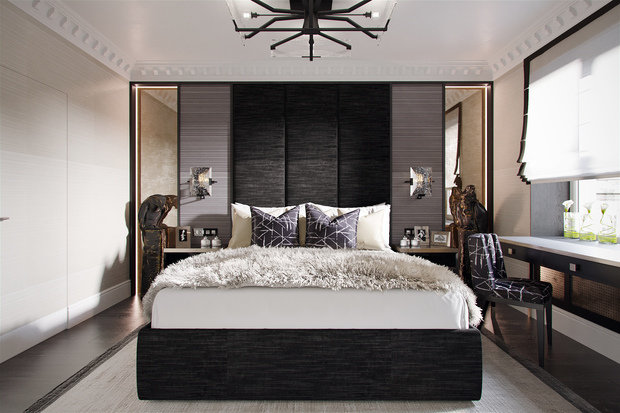 Визуализация интерьера спальни в современном стиле